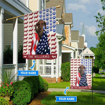 Personalized Dog Flags, Dachshund Brown Flag, Custom Dog Garden Flags, Garden Flags Dogs, Dog House Flags