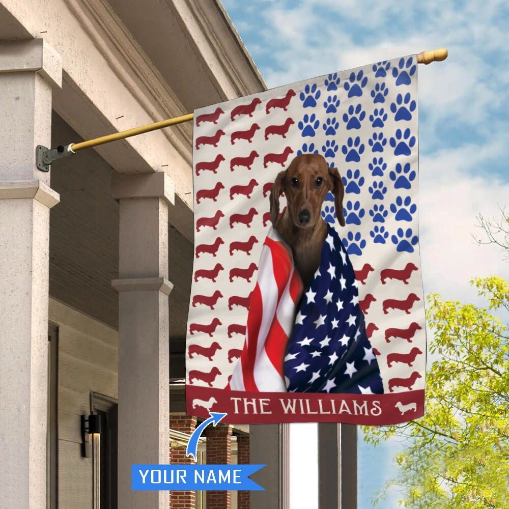 Personalized Dog Flags, Dachshund Brown Flag, Custom Dog Garden Flags, Garden Flags Dogs, Dog House Flags