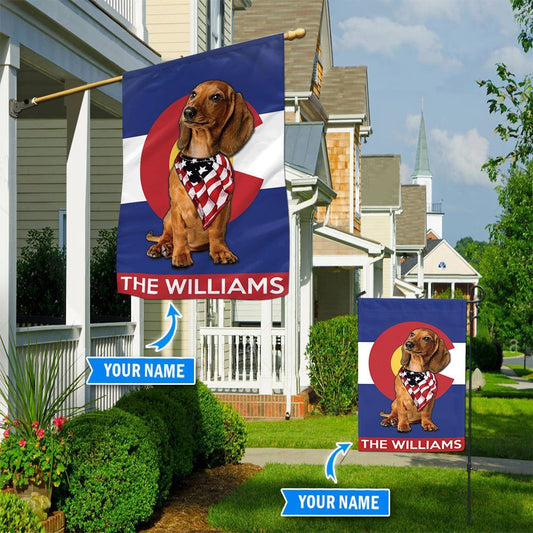 Personalized Dog Flags, Dachshund Colorado Garden Flag, Custom Dog Garden Flags, Dog Flags Outdoor, Garden Flags Dogs, Dog House Flags