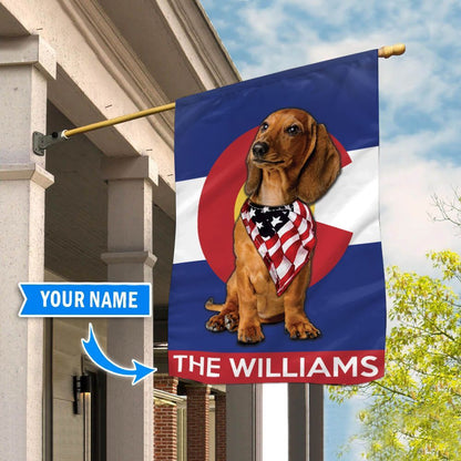 Personalized Dog Flags, Dachshund Colorado Garden Flag, Custom Dog Garden Flags, Dog Flags Outdoor, Garden Flags Dogs, Dog House Flags