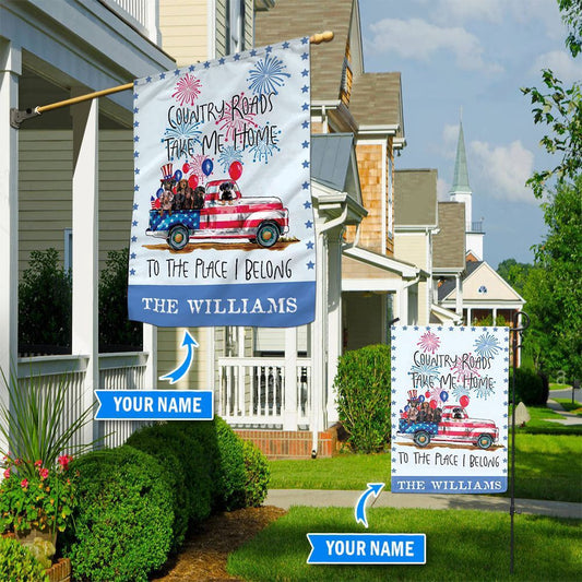Personalized Dog Flags, Dachshund Country Road Takes Me Home Custom Flag, Custom Dog Garden Flags, Garden Flags Dogs, Dog House Flags