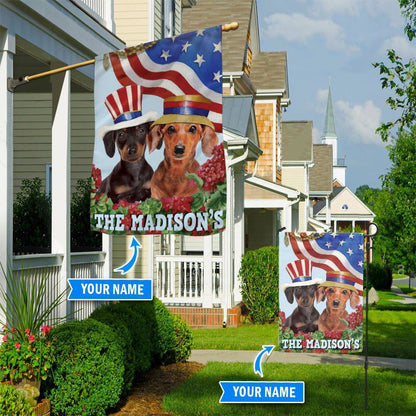 Personalized Dog Flags, Dachshund Custom Garden Flag, Custom Dog Garden Flags, Dog Flags Outdoor, Garden Flags Dogs, Dog House Flags