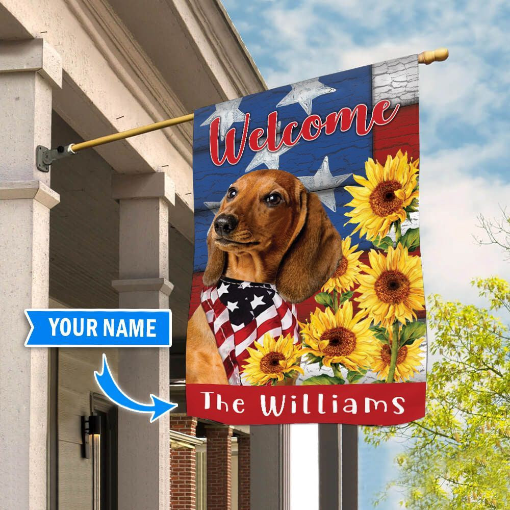 Personalized Dog Flags, Dachshund Dog Flag, Custom Dog Garden Flags, Dog Flags Outdoor, Garden Flags Dogs, Dog House Flags