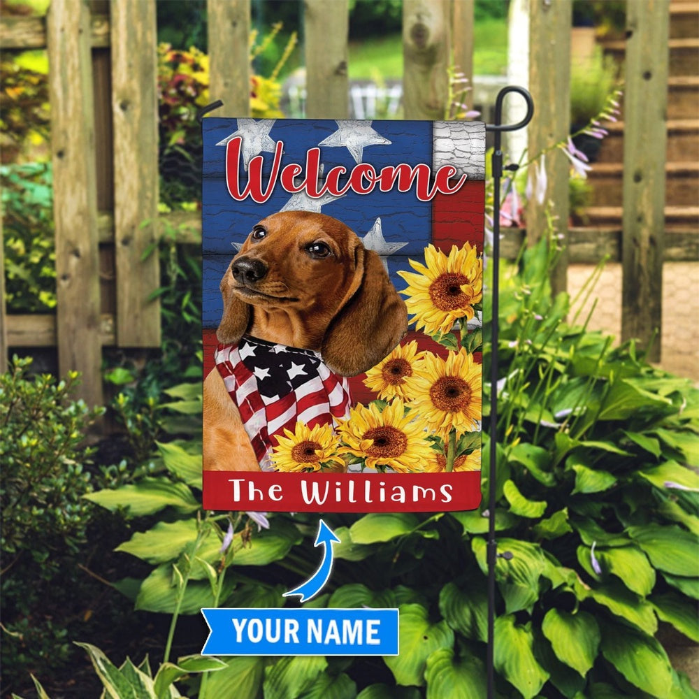 Personalized Dog Flags, Dachshund Dog Flag, Custom Dog Garden Flags, Dog Flags Outdoor, Garden Flags Dogs, Dog House Flags
