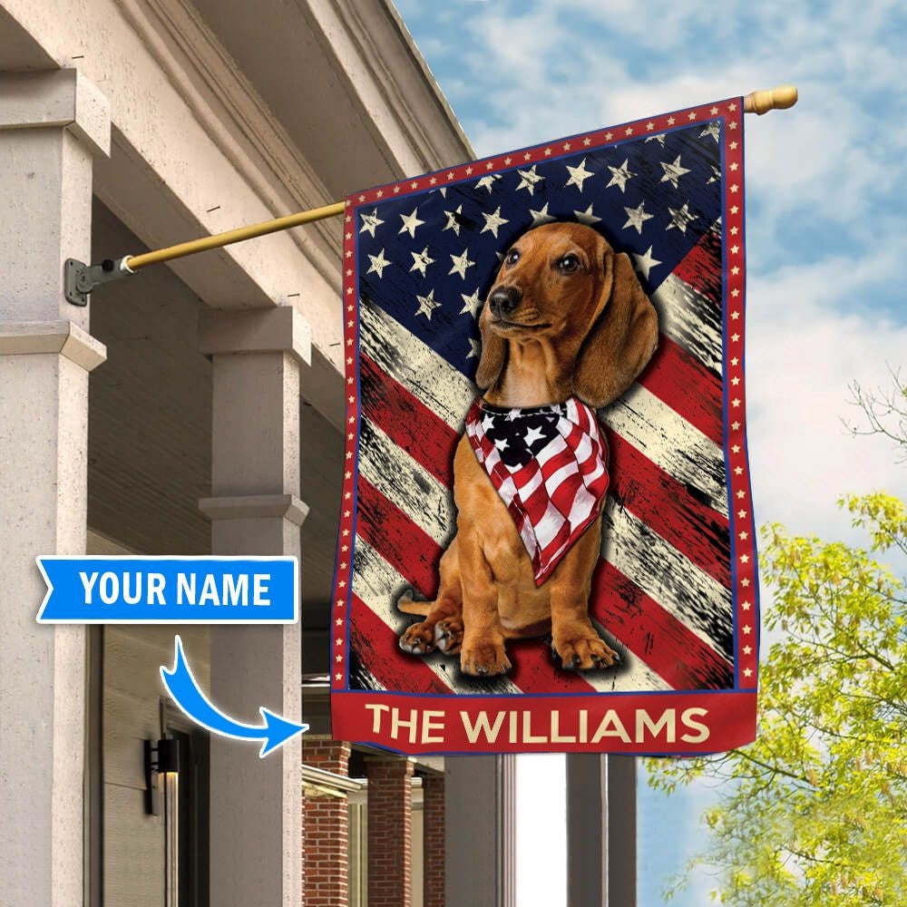 Personalized Dog Flags, Dachshund Dog Garden Flag, Custom Dog Garden Flags, Dog Flags Outdoor, Garden Flags Dogs, Dog House Flags