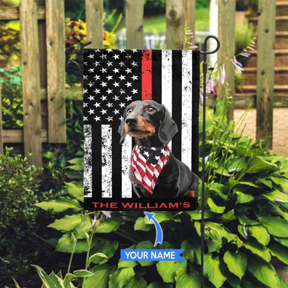 Personalized Dog Flags, Dachshund Firefighter Flag, Custom Dog Garden Flags, Garden Flags Dogs, Dog House Flags