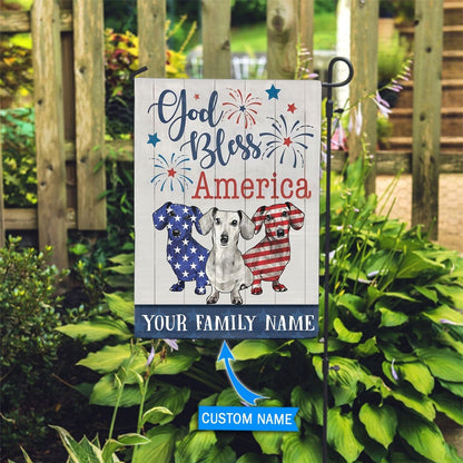 Personalized Dog Flags, Dachshund Firework Blue Flag, Custom Dog Garden Flags, Dog Gifts For Owners, Garden Flags Dogs, Dog House Flags