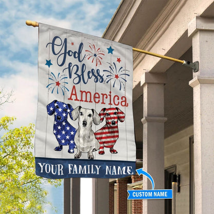 Personalized Dog Flags, Dachshund Firework Blue Flag, Custom Dog Garden Flags, Dog Gifts For Owners, Garden Flags Dogs, Dog House Flags