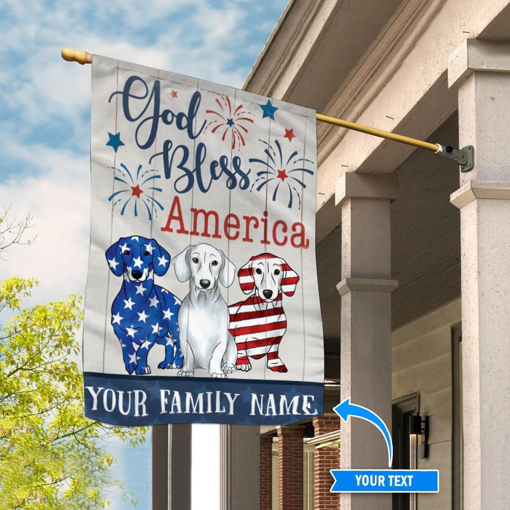 Personalized Dog Flags, Dachshund Firework Blue Flag, Custom Dog Garden Flags, Garden Flags Dogs, Dog House Flags