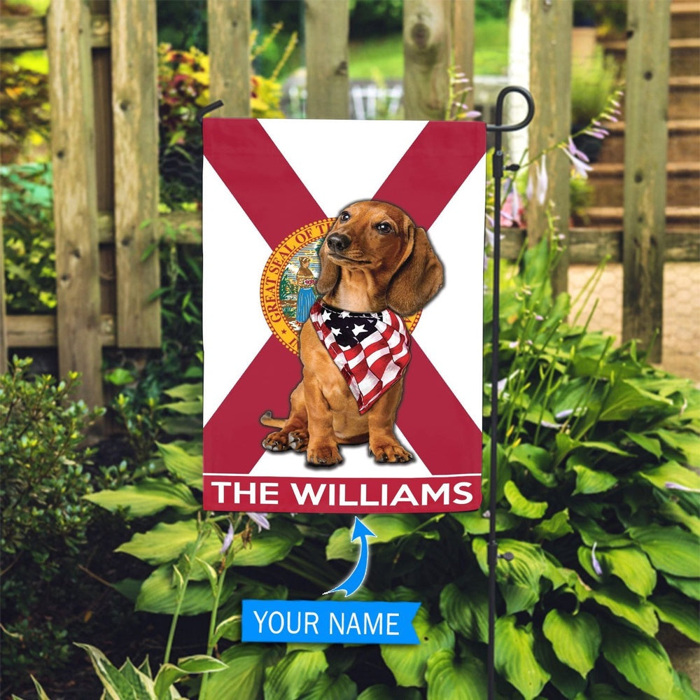 Personalized Dog Flags, Dachshund Florida Garden Flag, Custom Dog Garden Flags, Dog Flags Outdoor, Garden Flags Dogs, Dog House Flags