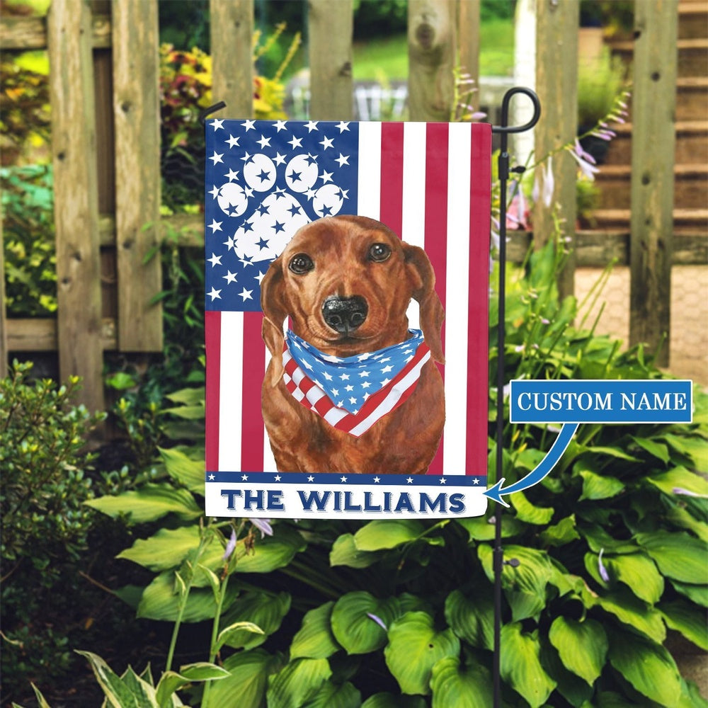 Personalized Dog Flags, Dachshund Garden Flag, Gift For Dog Lovers, Garden Flags Dogs, Dog House Flags