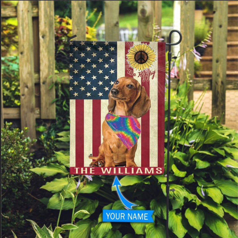 Personalized Dog Flags, Dachshund Hippie Flag, Custom Dog Garden Flags, Dog Flags Outdoor, Garden Flags Dogs, Dog House Flags