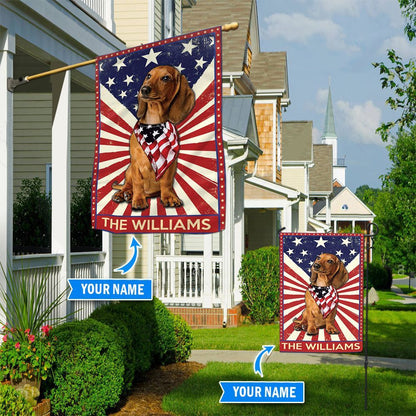 Personalized Dog Flags, Dachshund House Flag, Custom Dog Garden Flags, Dog Flags Outdoor, Garden Flags Dogs, Dog House Flags