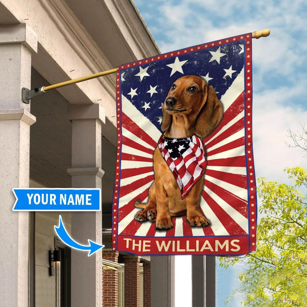 Personalized Dog Flags, Dachshund House Flag, Custom Dog Garden Flags, Dog Flags Outdoor, Garden Flags Dogs, Dog House Flags