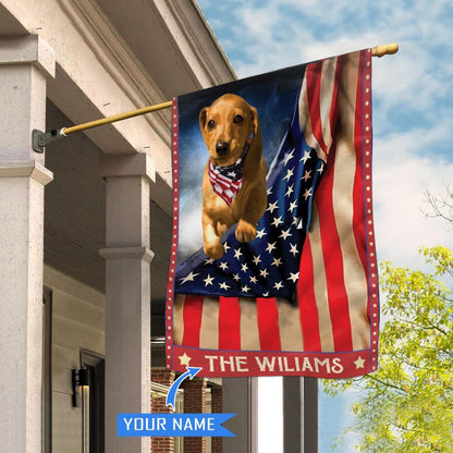 Personalized Dog Flags, Dachshund House Flag, Garden Flags Dogs, Dog House Flags