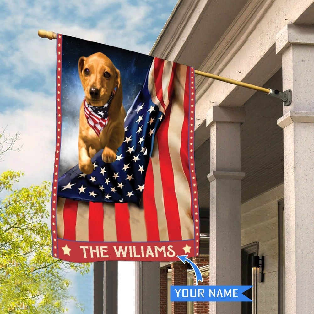 Personalized Dog Flags, Dachshund House Flag, Garden Flags Dogs, Dog House Flags