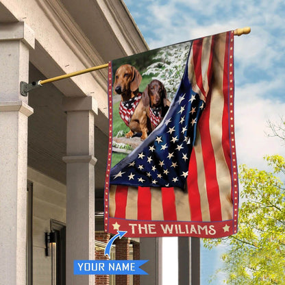 Personalized Dog Flags, Dachshund House Flag, Gift For Dog Lovers, Garden Flags Dogs, Dog House Flags