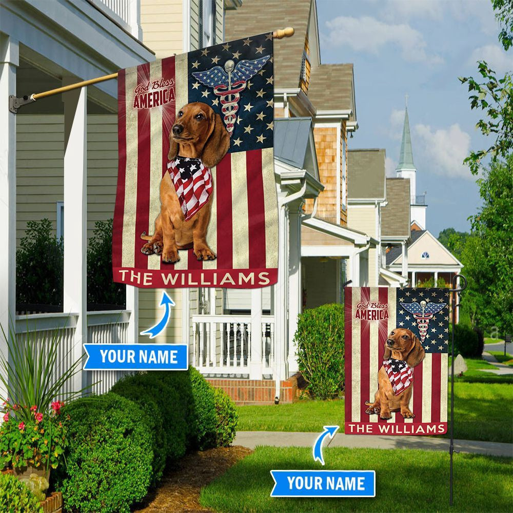 Personalized Dog Flags, Dachshund Nurses Flag, Custom Dog Garden Flags, Dog Flags Outdoor, Garden Flags Dogs, Dog House Flags