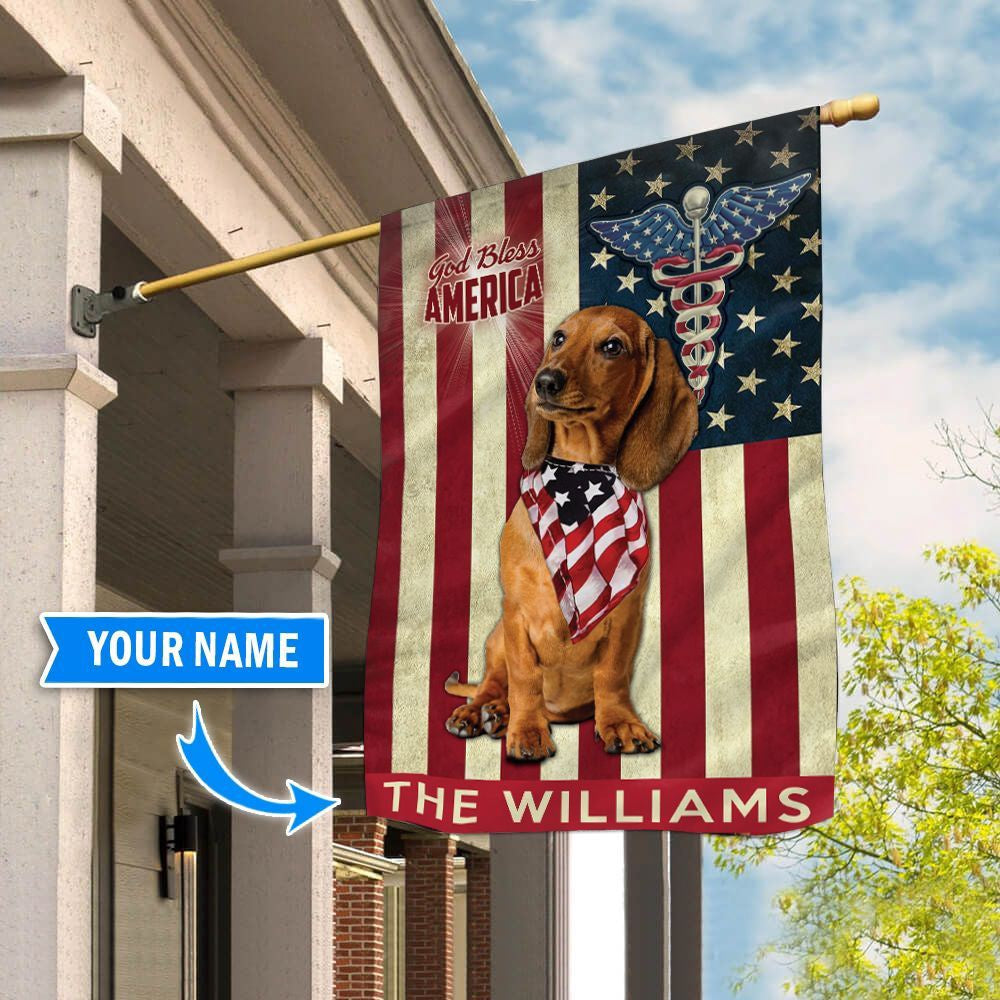 Personalized Dog Flags, Dachshund Nurses Flag, Custom Dog Garden Flags, Dog Flags Outdoor, Garden Flags Dogs, Dog House Flags