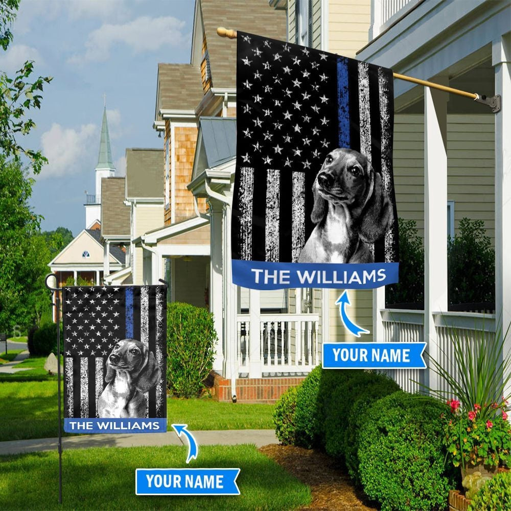 Personalized Dog Flags, Dachshund Police Flag, Dog Flags Outdoor, Garden Flags Dogs, Dog House Flags