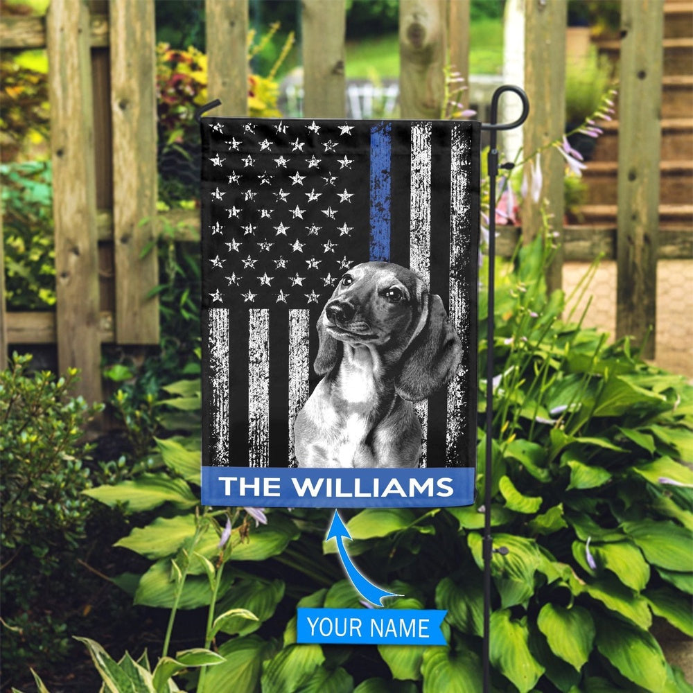 Personalized Dog Flags, Dachshund Police Flag, Dog Flags Outdoor, Garden Flags Dogs, Dog House Flags
