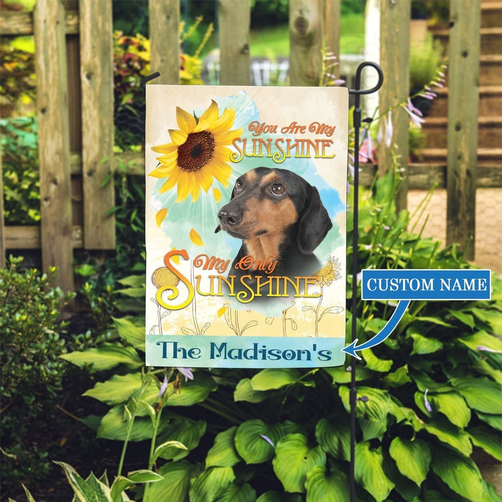 Personalized Dog Flags, Dachshund Sunflower Garden Flag, Custom Dog Garden Flags, Dog Flags Outdoor, Garden Flags Dogs, Dog House Flags