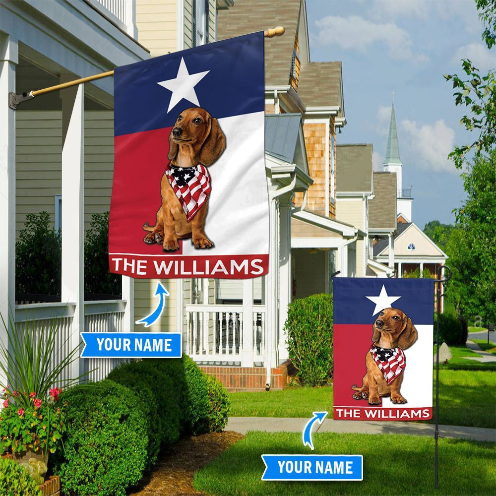 Personalized Dog Flags, Dachshund Texas Garden Flag, Custom Dog Garden Flags, Dog Flags Outdoor, Garden Flags Dogs, Dog House Flags