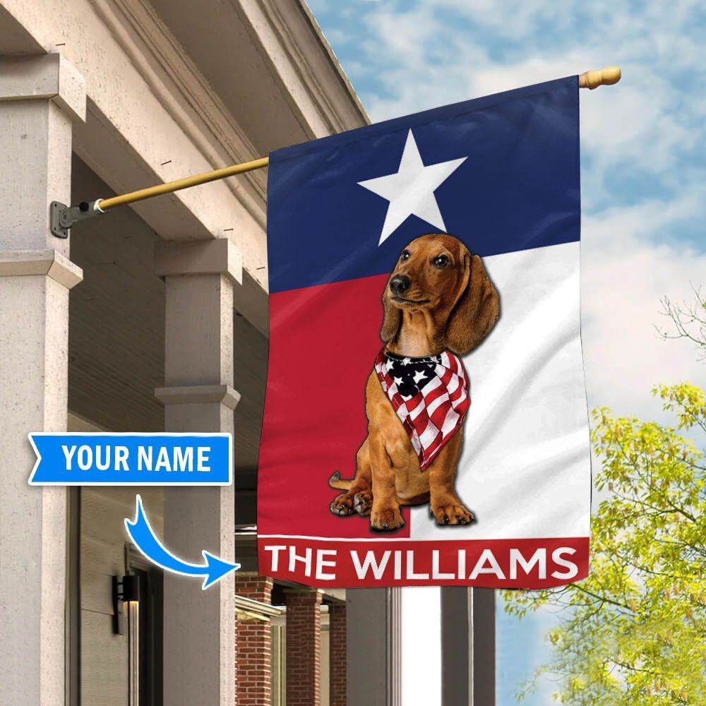Personalized Dog Flags, Dachshund Texas Garden Flag, Custom Dog Garden Flags, Dog Flags Outdoor, Garden Flags Dogs, Dog House Flags