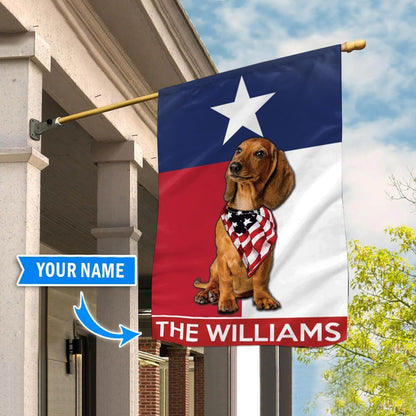 Personalized Dog Flags, Dachshund Texas Garden Flag, Custom Dog Garden Flags, Dog Flags Outdoor, Garden Flags Dogs, Dog House Flags