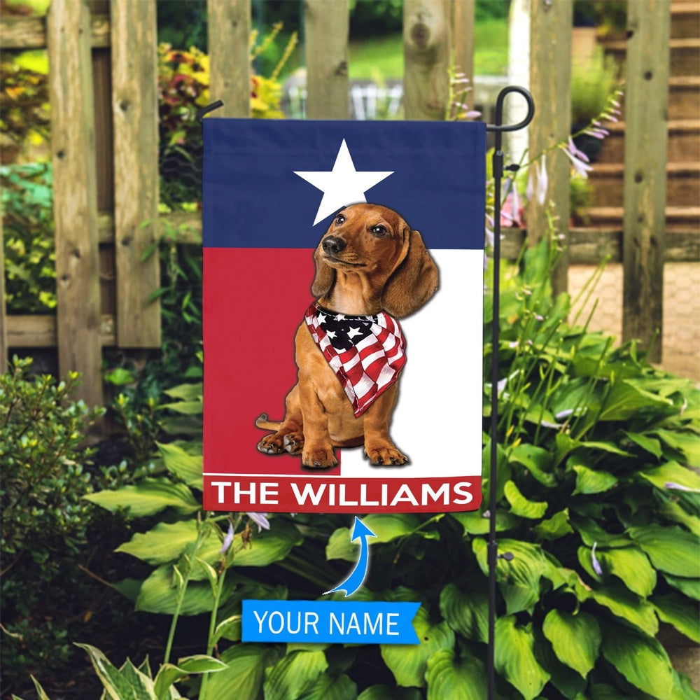 Personalized Dog Flags, Dachshund Texas Garden Flag, Custom Dog Garden Flags, Dog Flags Outdoor, Garden Flags Dogs, Dog House Flags