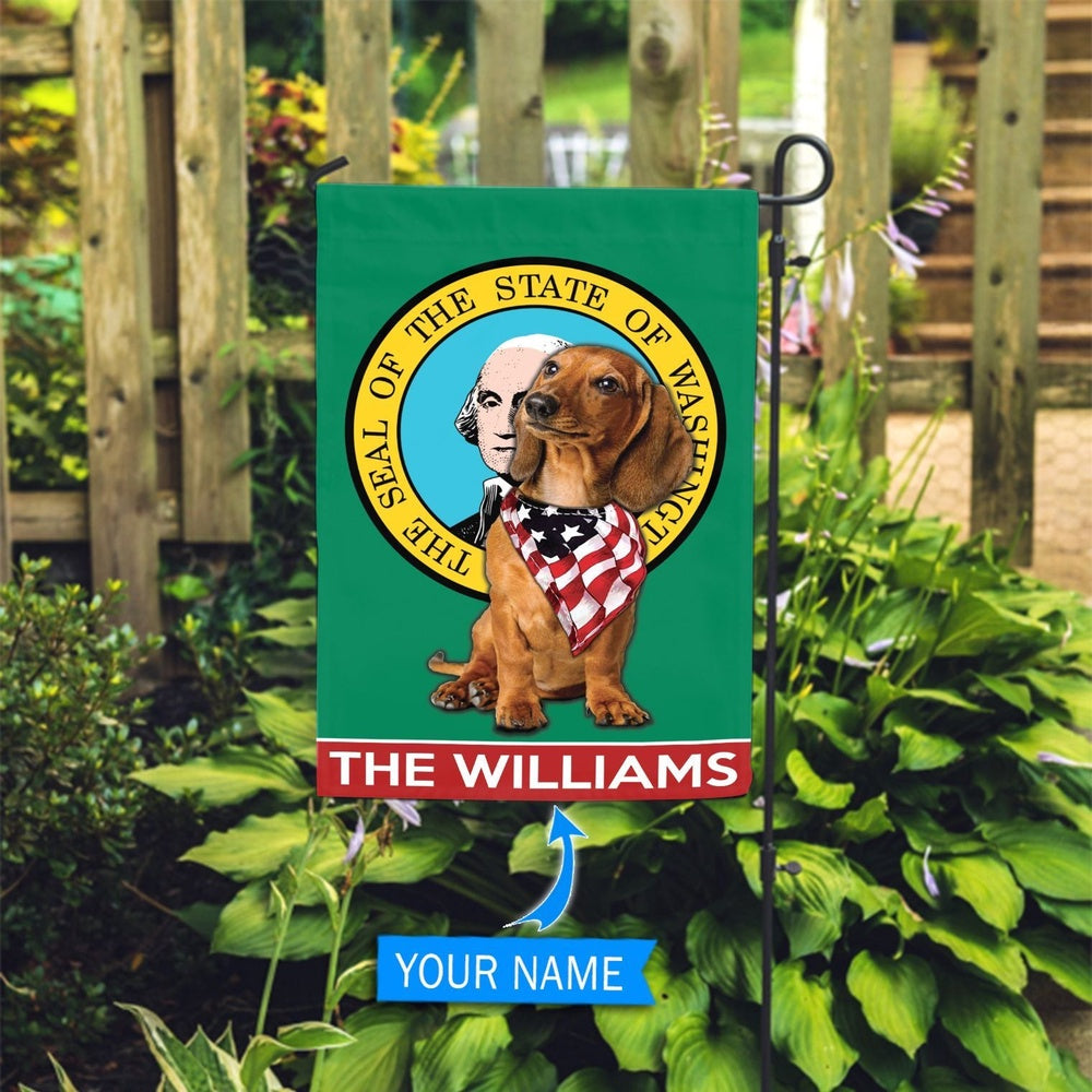 Personalized Dog Flags, Dachshund Washington Garden Flag, Custom Dog Garden Flags, Dog Flags Outdoor, Garden Flags Dogs, Dog House Flags
