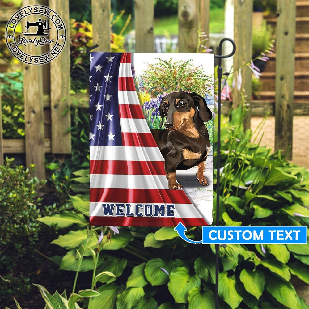 Personalized Dog Flags, Dachshund Welcome Flag, Dog Flags Outdoor, Garden Flags Dogs, Dog House Flags