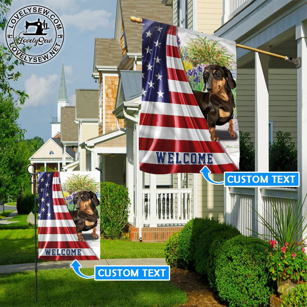 Personalized Dog Flags, Dachshund Welcome Flag, Dog Flags Outdoor, Garden Flags Dogs, Dog House Flags