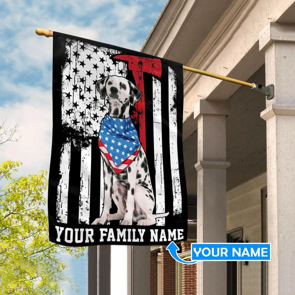 Personalized Dog Flags, Dalmatian Dog Firefighter Flag, Dog Flags Outdoor, Garden Flags Dogs, Dog House Flags