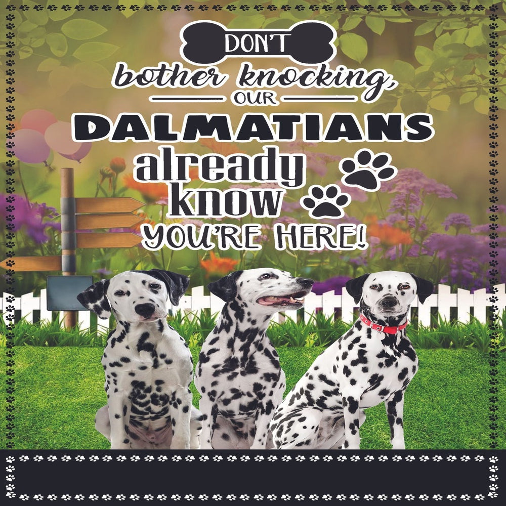Personalized Dog Flags, Dalmatian Don't Bother Knocking Flag, Dog Flags Outdoor, Garden Flags Dogs, Dog House Flags