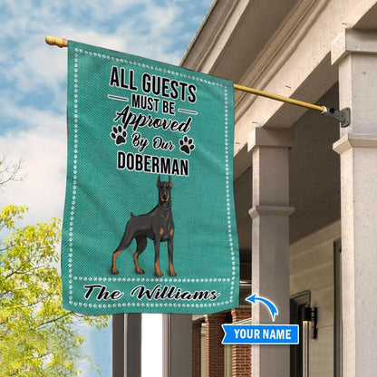 Personalized Dog Flags, Doberman All Guests Approved Flag, Dog Flags Outdoor, Garden Flags Dogs, Dog House Flags
