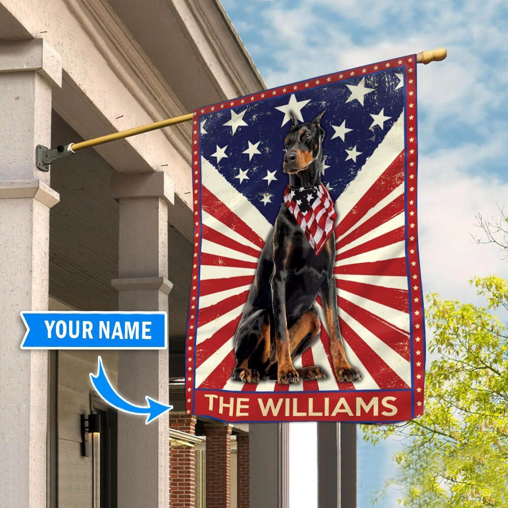 Personalized Dog Flags, Doberman House Flag, Custom Dog Garden Flags, Dog Flags Outdoor, Garden Flags Dogs, Dog House Flags