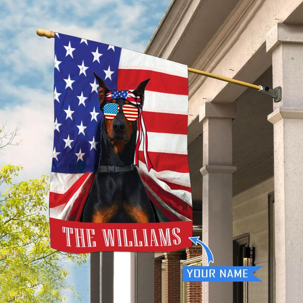 Personalized Dog Flags, Doberman House Flag, Dog Flags Outdoor, Garden Flags Dogs, Dog House Flags