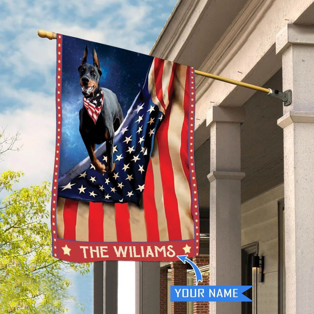 Personalized Dog Flags, Doberman House Flag, Garden Flags Dogs, Dog House Flags