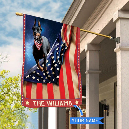 Personalized Dog Flags, Doberman House Flag, Garden Flags Dogs, Dog House Flags