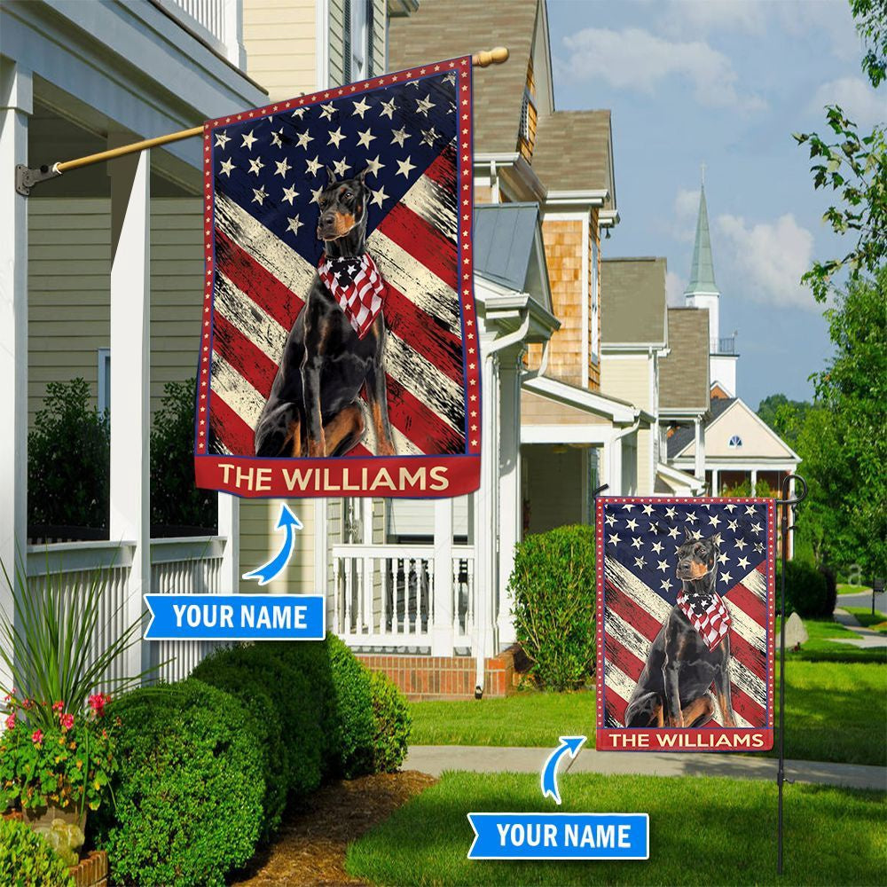 Personalized Dog Flags, Doberman Pinscher Flag, Custom Dog Garden Flags, Dog Flags Outdoor, Garden Flags Dogs, Dog House Flags