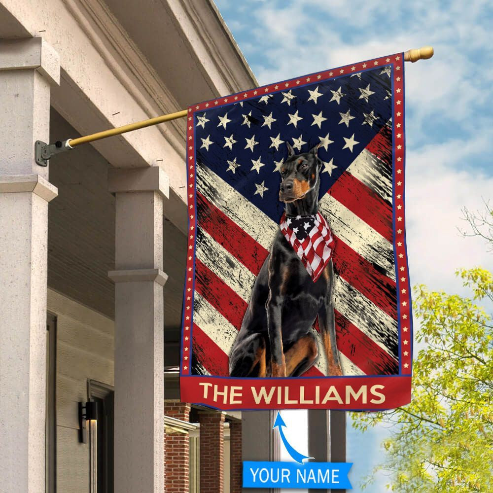 Personalized Dog Flags, Doberman Pinscher Flag, Custom Dog Garden Flags, Dog Flags Outdoor, Garden Flags Dogs, Dog House Flags