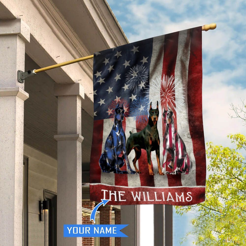 Personalized Dog Flags, Dobermann House Flag, Dog Flags Outdoor, Dog Gifts For Owners, Garden Flags Dogs, Dog House Flags