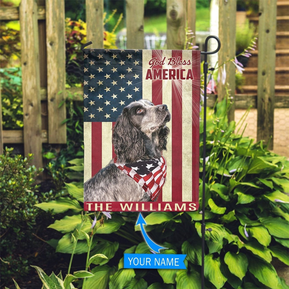 Personalized Dog Flags, English Cocker Spaniel God Bless America Flag, Custom Dog Garden Flags, Dog Flags Outdoor, Garden Flags Dogs, Dog House Flags