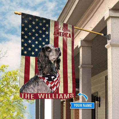 Personalized Dog Flags, English Cocker Spaniel God Bless America Flag, Custom Dog Garden Flags, Dog Flags Outdoor, Garden Flags Dogs, Dog House Flags