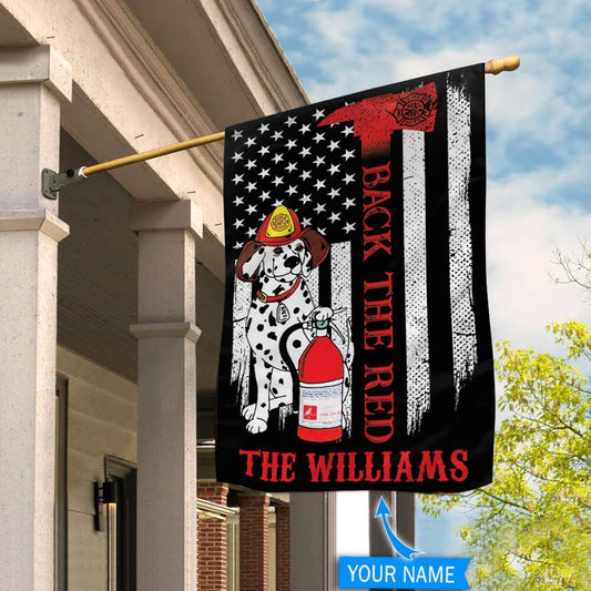 Personalized Dog Flags, Firefighter, Dalmatian Flag, Dog Flags Outdoor, Garden Flags Dogs, Dog House Flags