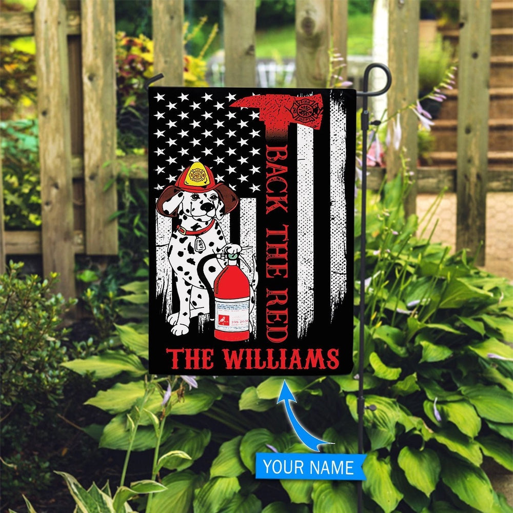 Personalized Dog Flags, Firefighter, Dalmatian Flag, Dog Flags Outdoor, Garden Flags Dogs, Dog House Flags