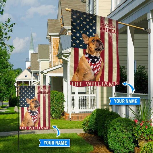 Personalized Dog Flags, French Bulldog God Bless America Flag, Custom Dog Garden Flags, Dog Flags Outdoor, Garden Flags Dogs, Dog House Flags