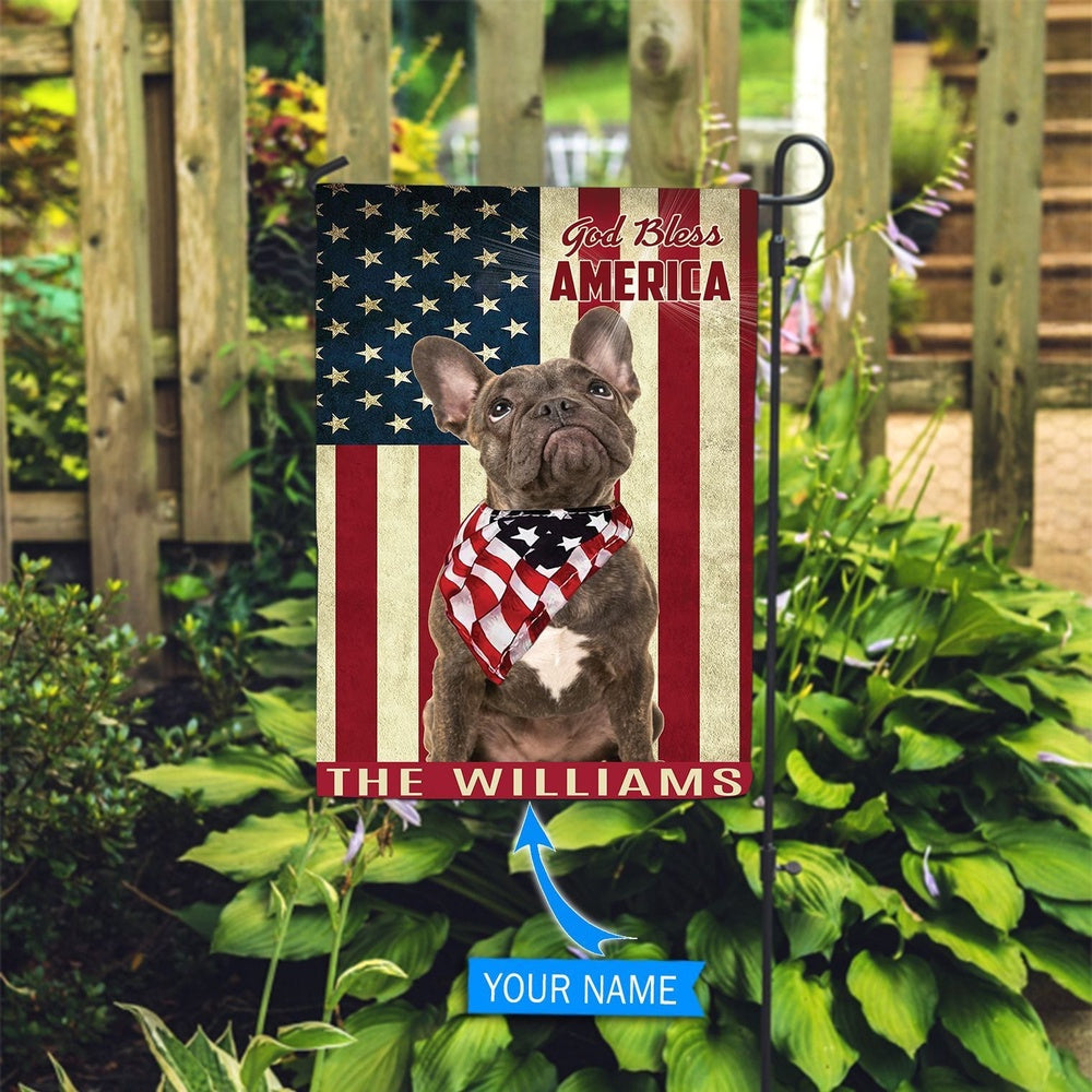 Personalized Dog Flags, French Bulldog God Bless America House Flag, Custom Dog Garden Flags, Dog Flags Outdoor, Garden Flags Dogs, Dog House Flags