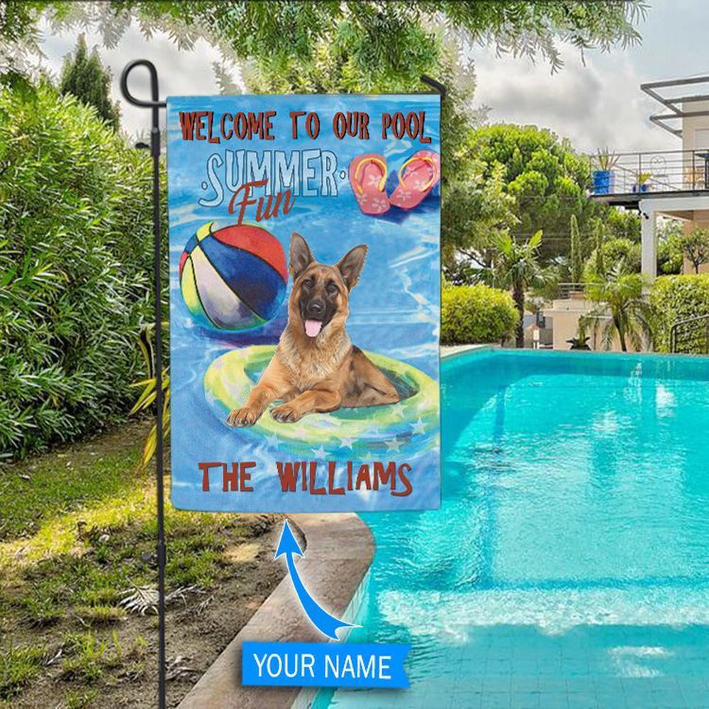 Personalized Dog Flags, German Shepherd  Flag For Pools, Custom Dog Garden Flags, Dog Flags Outdoor, Garden Flags Dogs, Dog House Flags